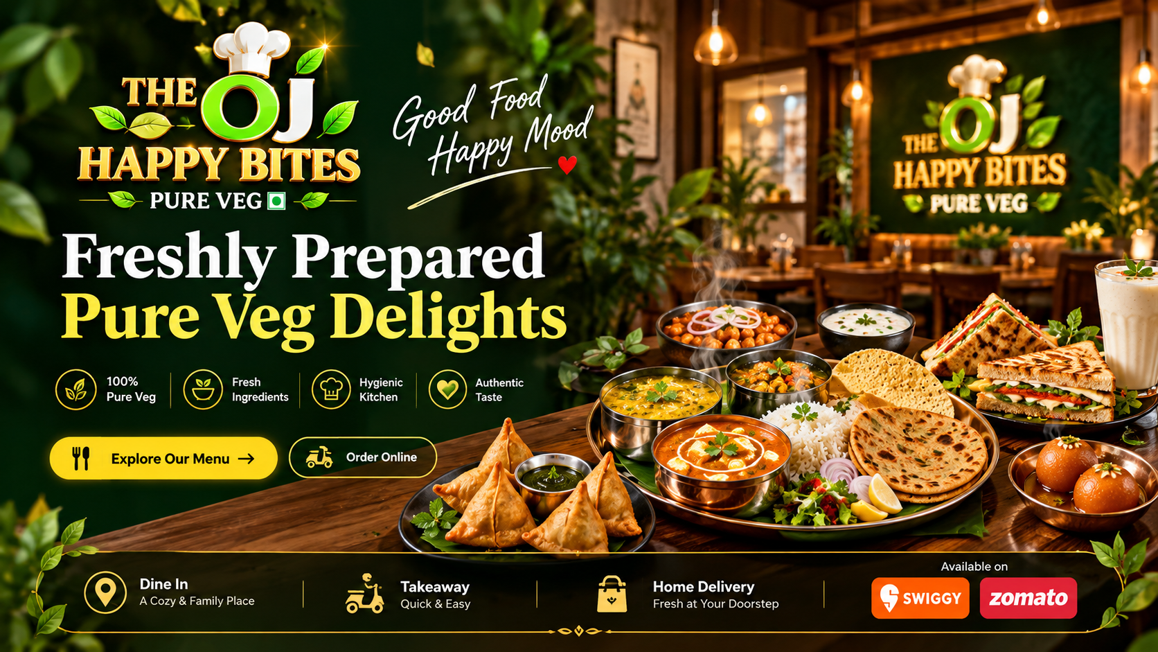 The OJ Happy Bites - Freshly Prepared Pure Veg Delights