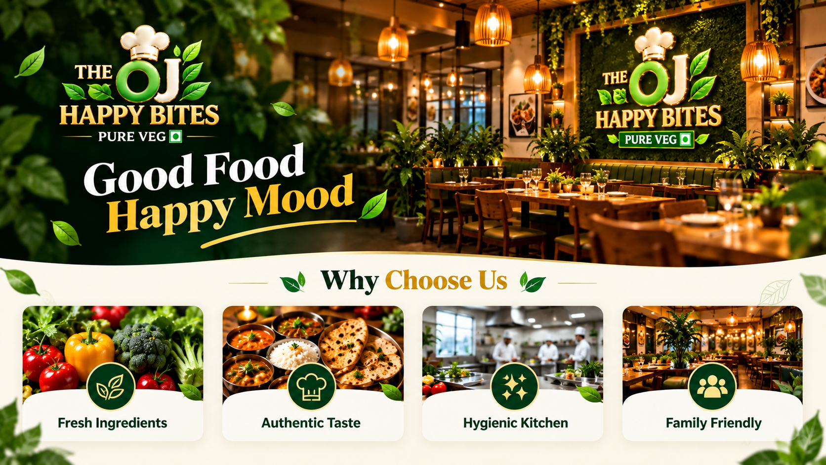 Why Choose Us - Fresh Ingredients, Authentic Taste, Hygienic Kitchen, Family Friendly